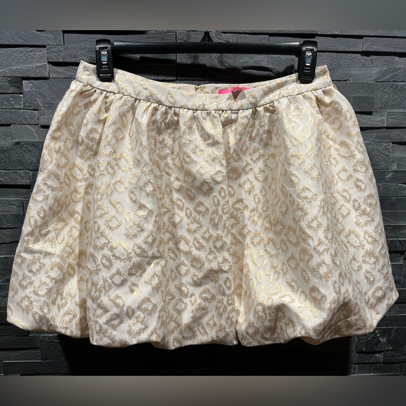 Lilly Pulitzer NWOT Leah Animal Print Bubble Hem Metallic Accent Mini Skirt sz12 - Picture 6 of 15